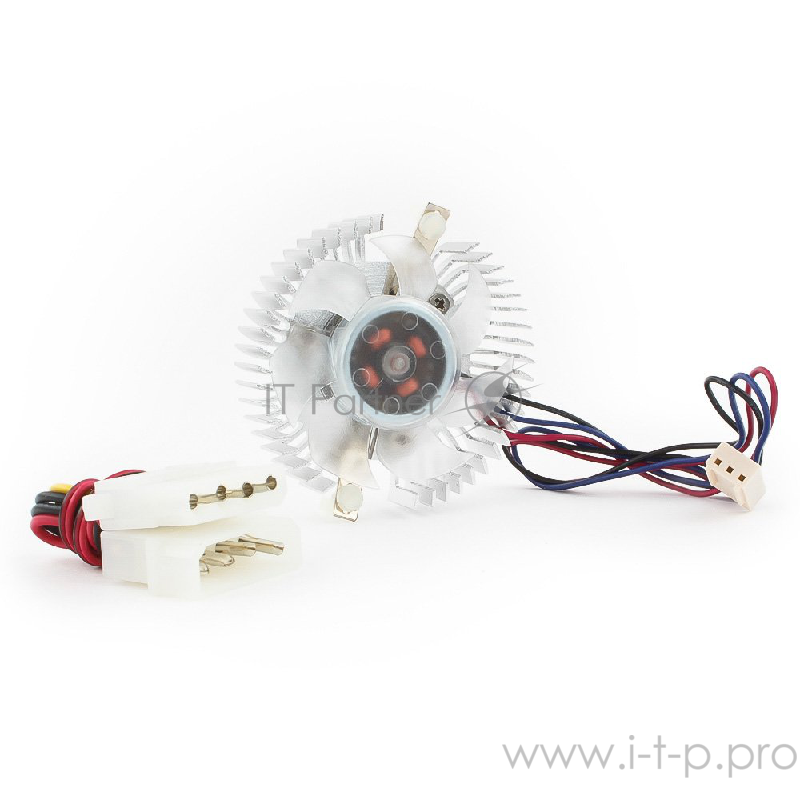 Вентилятор Gembird Вентилятор для видеокарт VC-RD, 3pin/4pin (алюм.радиатор, подсветка)
