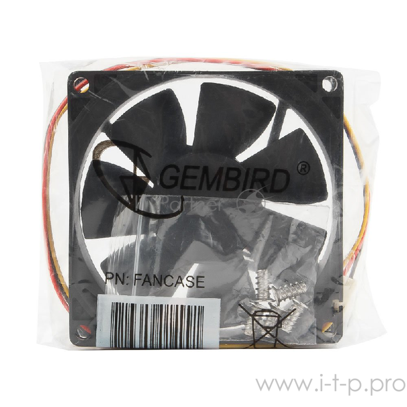 Вентилятор Gembird Вентилятор для корпуса 80x80x25mm, sleeve, узкий разъем 3pin FANCASE