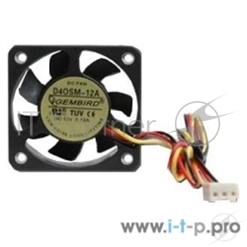 Вентилятор Gembird Вентилятор 40x40x10, 3pin, шнур 7см, D40SM-12A