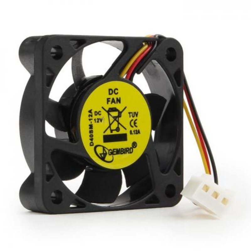 Вентилятор Gembird Вентилятор 40x40x10, 3pin, шнур 7см, D40SM-12A