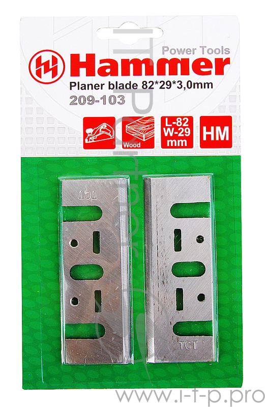 Ножи для рубанка Hammer Flex 209-103 PB 82x29x3,0 82мм, 2шт., HM