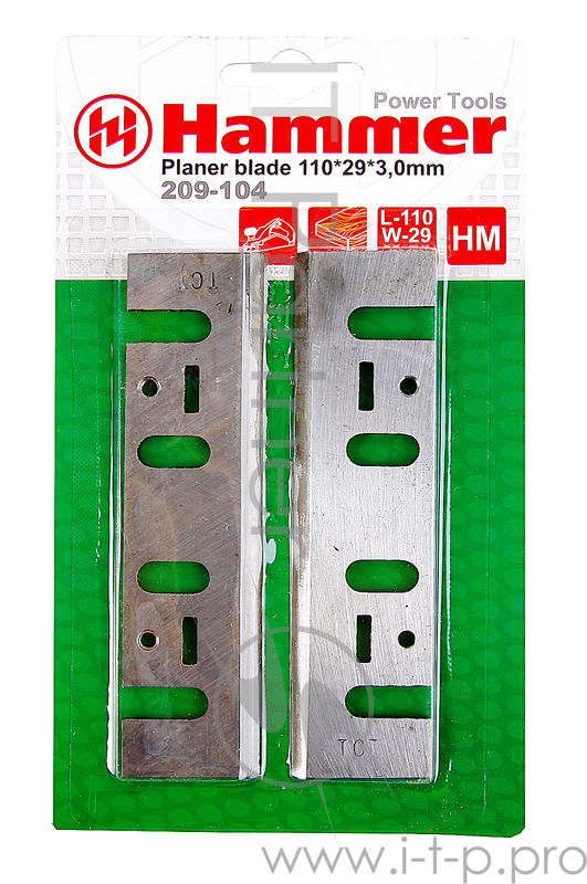 Ножи для рубанка Hammer Flex 209-104 PB 110x29x3,0 110мм, 2шт., HM