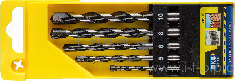 Набор сверл STAYER PROFESSIONAL 2915-H5 по бетону ударные 4/5/6/8/10мм 5шт.