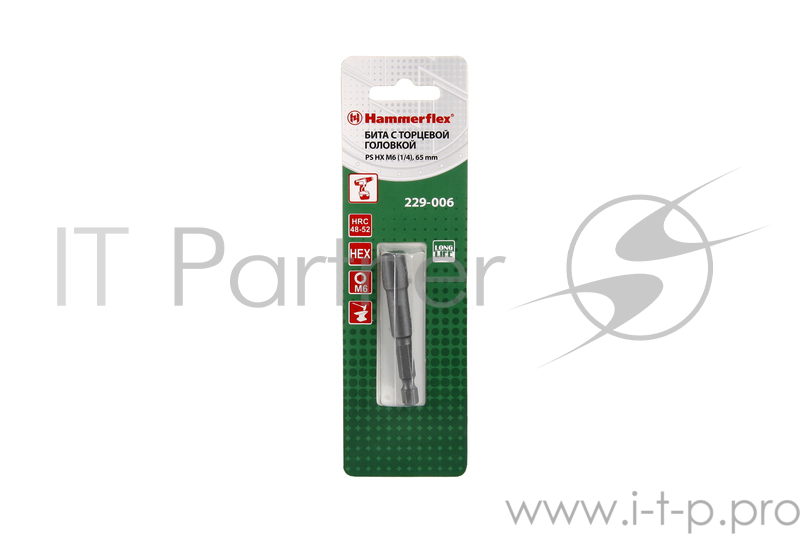 Головка Hammer Flex 229-006 PS HX M6 (1/4), 65 мм, 1шт.
