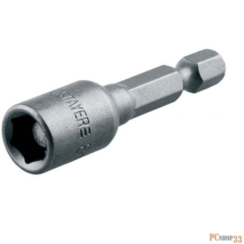 Головка STAYER PROFI Нат-драйвер 26390-10 магнитная E 1/4'' длина 48 мм 10мм 1шт