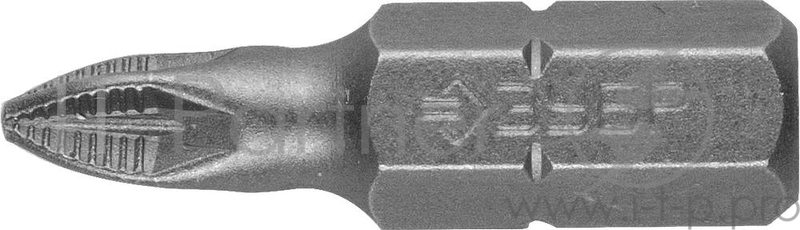 Бита ЗУБР МАСТЕР 26003-1-25-2 кованая CrMo C 1/4'' PZ1 25мм 2шт