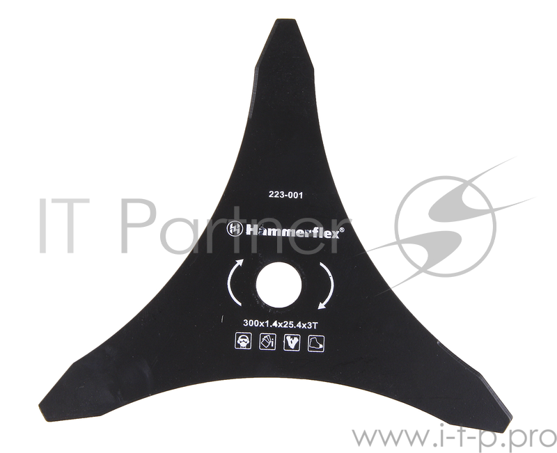 Нож для триммера Hammer Flex 223-001 закаленная сталь, 3 зуба, толщина 1,4 мм, d=300 мм