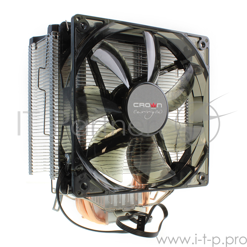 вентилятор CROWN Кулер для процессора CM-5 (Для Intel и AMD,TDP до 187 Ватт,5шт. теплопроводных трубок,Синяя светодиодная подсветка,Гидродинамическиий подшипник,Размер: 148*126*85 мм)