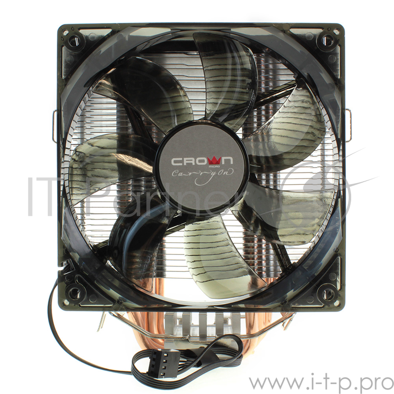 вентилятор CROWN Кулер для процессора CM-5 (Для Intel и AMD,TDP до 187 Ватт,5шт. теплопроводных трубок,Синяя светодиодная подсветка,Гидродинамическиий подшипник,Размер: 148*126*85 мм)