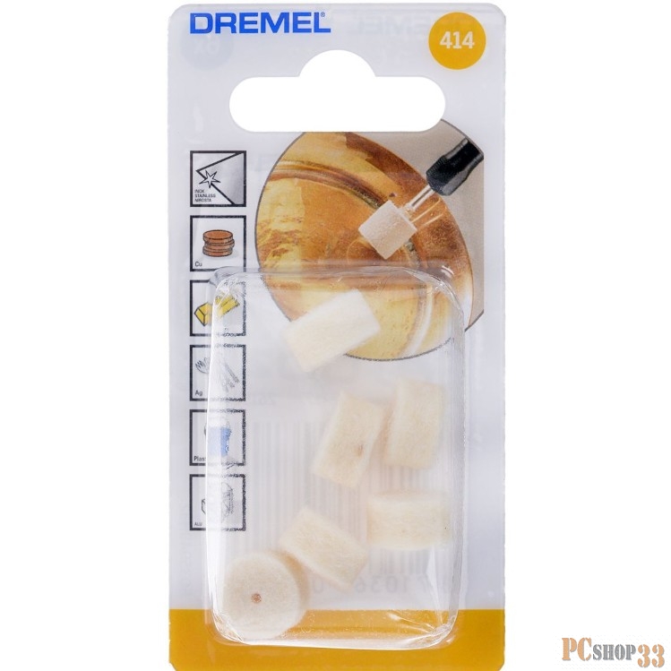 Круг полировальный DREMEL 414 13.0мм, 6шт.