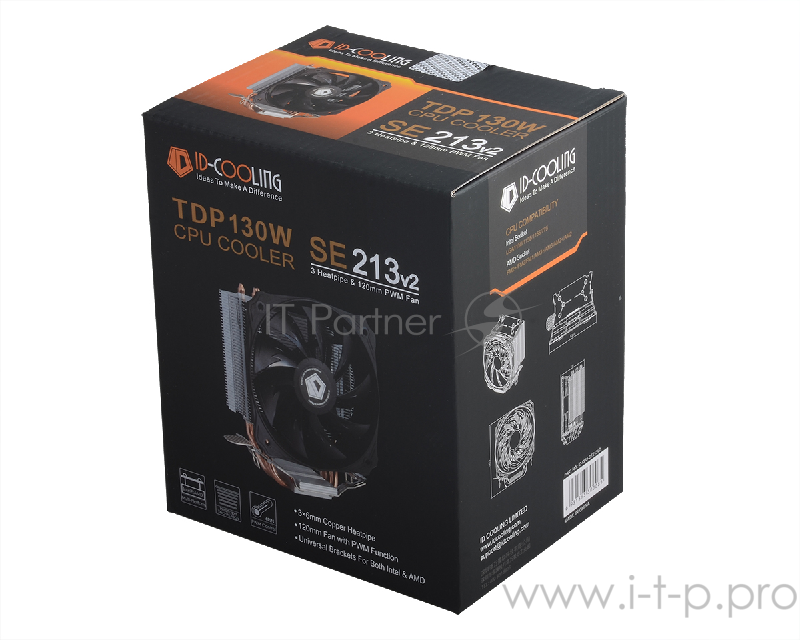 вентилятор Cooler ID-Cooling SE-213V2 130W/PWM/ Intel 775,115*/AMD
