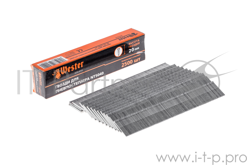 Гвозди 826-014 для пневмостеплера WESTER NT5040 20мм 2500шт
