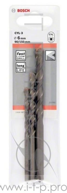Набор сверл BOSCH CYL-3 3 шт. (2.608.597.709) камень, 5,6,8мм, 3шт.