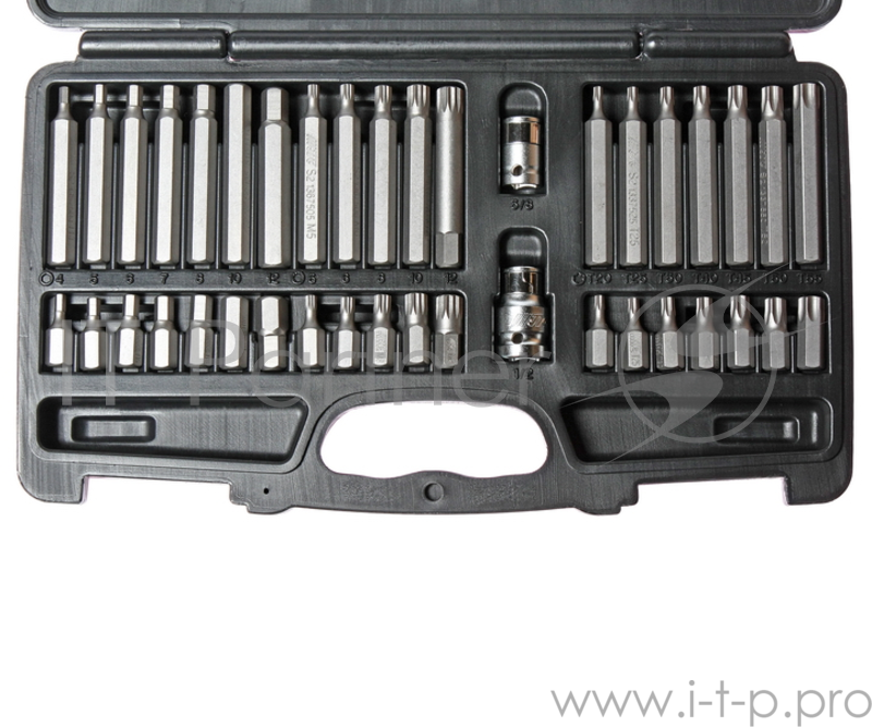 Набор бит JTC 3965 TORX, HEX, SPLINE с адаптерами 3/8'' & 1/2'' в кейсе 40пр.