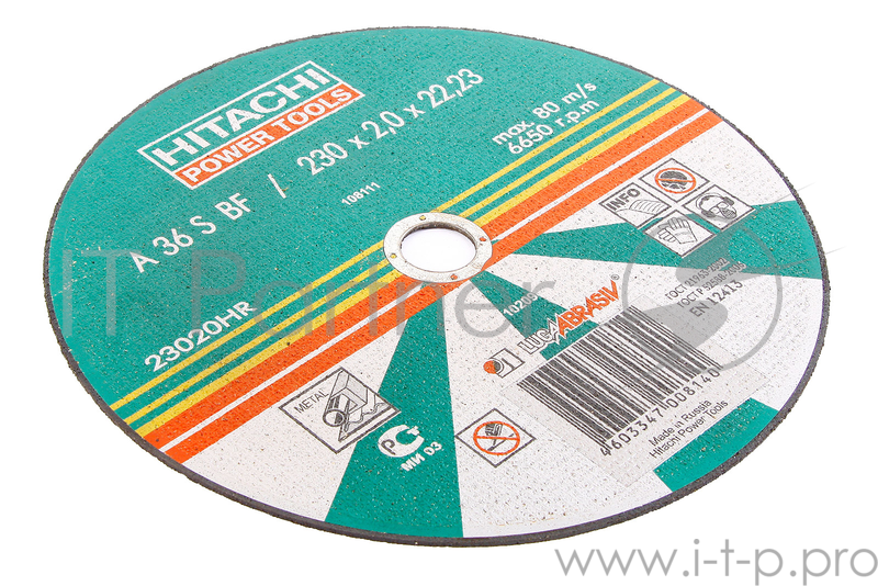 Круг отрезной 230 Х 2 Х 22 А36 HITACHI металл