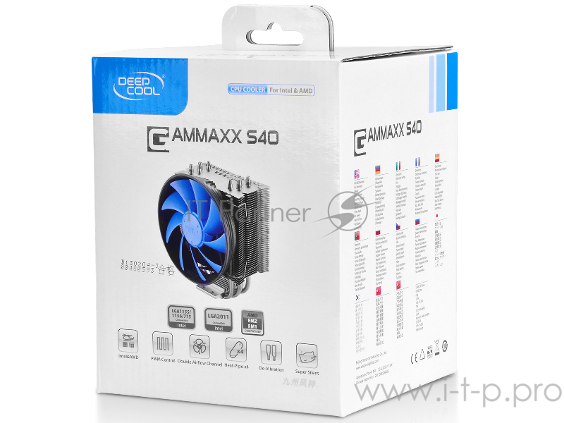 Вентилятор Cooler Deepcool GAMMAXX S40 Intel 2011/1366/1155/1156/1150775, AMD FM1/AM3/AM2+/AM2, TDP 130W
