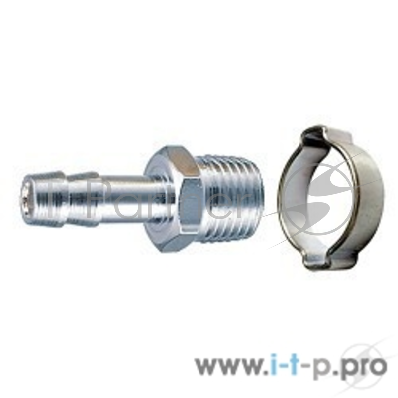 Переходник FUBAG 180261 1/4''M на елочку 8мм с обжимным кольцом 8x13мм