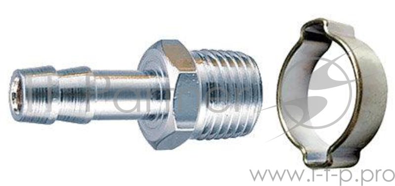 Переходник FUBAG 180263 3/8''M на елочку 10мм с обжимным кольцом 10x15мм