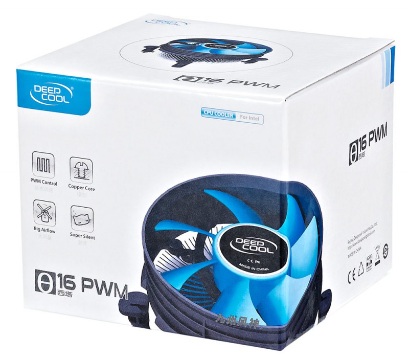 Вентилятор Cooler Deepcool THETA 16 PWM {Soc-1150/1155/1156, 4pin, 18-26dB, Al+Cu, 95W, 401g, клипсы}