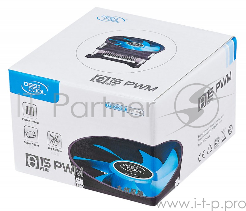 Вентилятор Cooler Deepcool THETA 15 PWM {Soc-1150/1155/1156, 4pin, 18-36dB, Al, 95W, 290g, screw, low-profile}