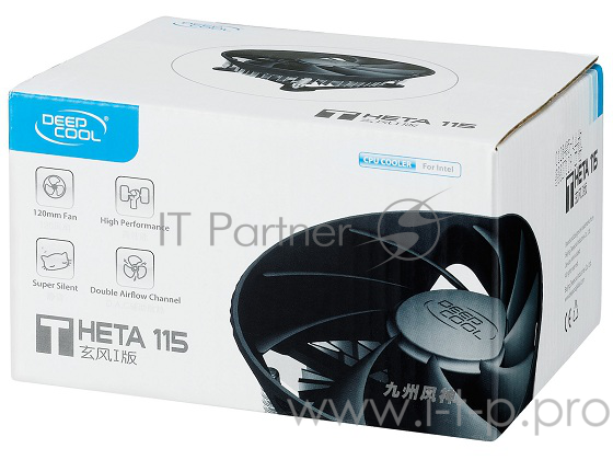 Вентилятор Cooler Deepcool THETA 115 {Soc-1150/1155/1156, 3pin, 21dB, Al, 65W, 318g, screw}