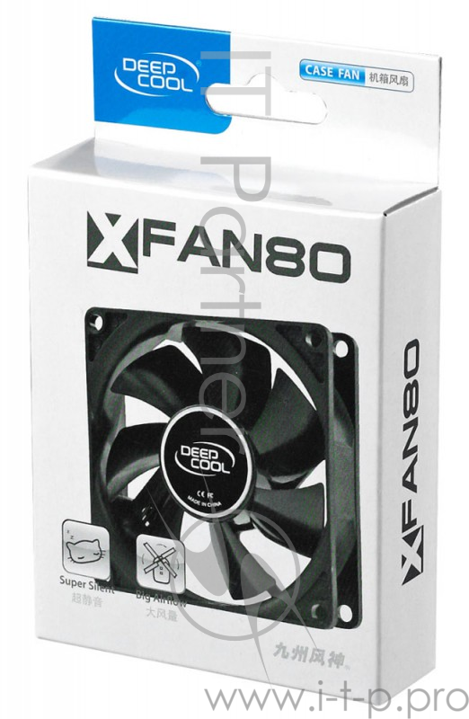 Вентилятор Case fan Deepcool XFAN 80 {80x80x25, Molex, 20dB, 1800rpm, 82g}