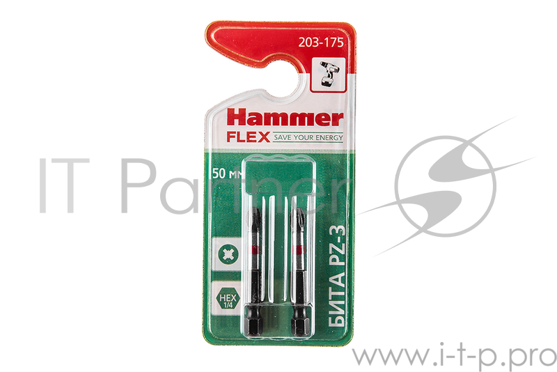 Бита Hammer Flex 203-175 PZ-3 50мм, 2шт.