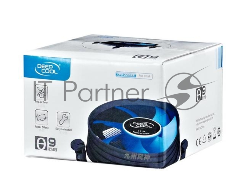 Вентилятор Cooler Deepcool THETA 9 {Soc-1150/1155/1156, 3pin, 23dB, Al, 82W, 269g, push-pin, low-profile}