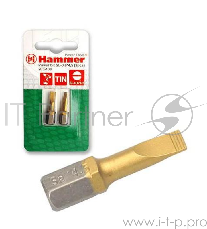 Бита Hammer Flex 203-139 PB SL-1,2*6,5 25мм TIN, 1шт.