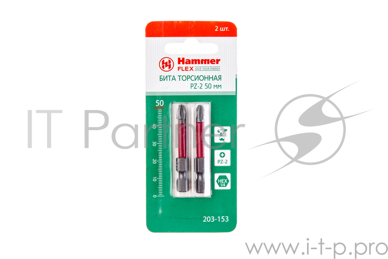 Бита Hammer Flex 203-153 торсионная PZ-2 50мм (2шт.)