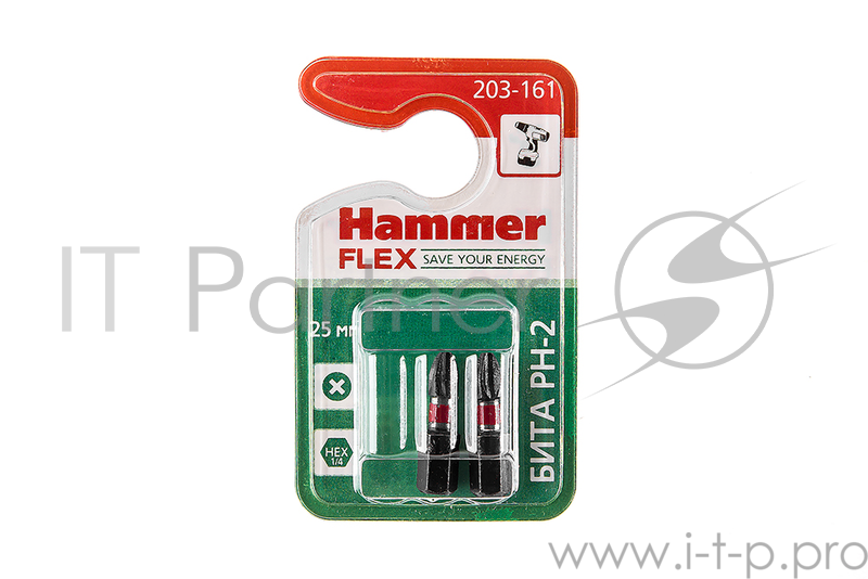 Бита Hammer Flex 203-161 PH-2 25мм, 2шт.