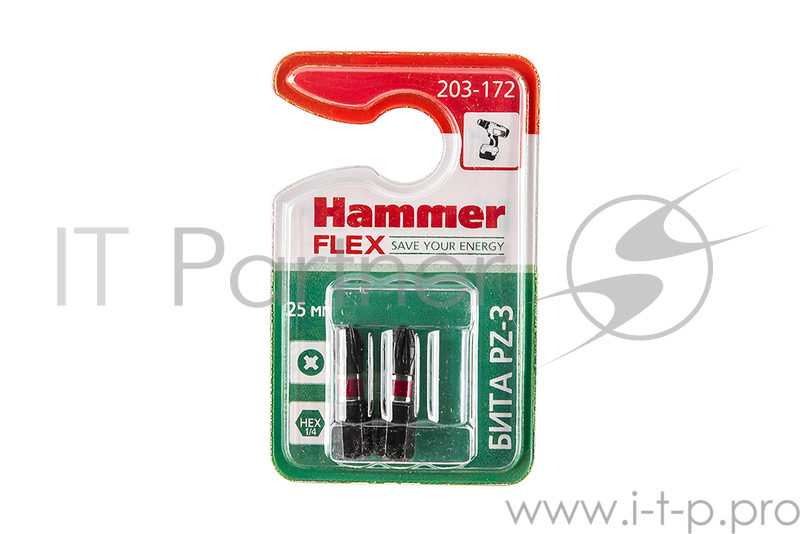 Бита Hammer Flex 203-172 PZ-3 25мм, 2шт.