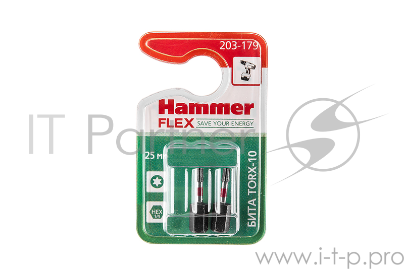 Бита Hammer Flex 203-179 TORX-10 25мм, 2шт.