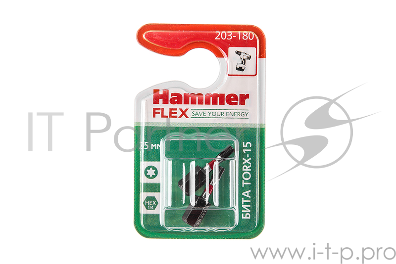 Бита Hammer Flex 203-180 TORX-15 25мм, 2шт.