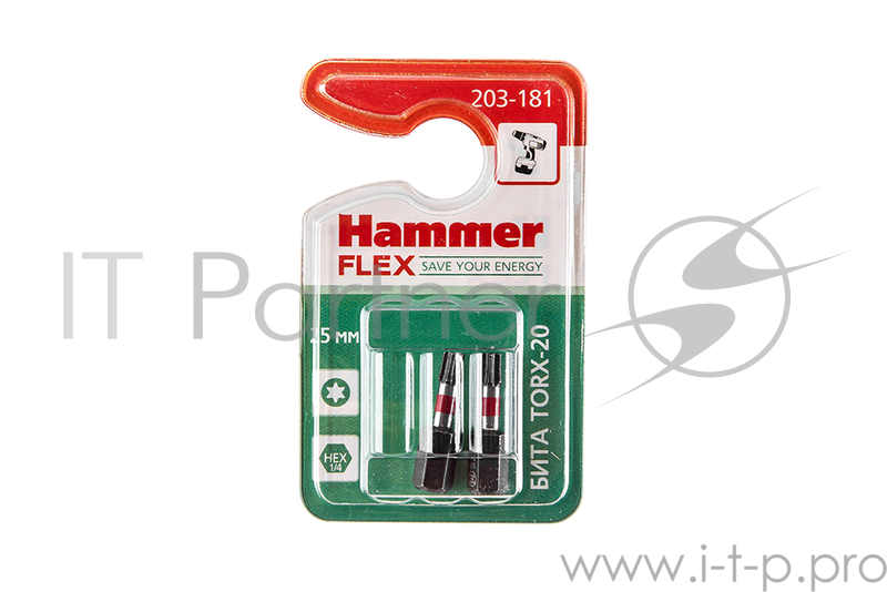 Бита Hammer Flex 203-181 TORX-20 25мм, 2шт.