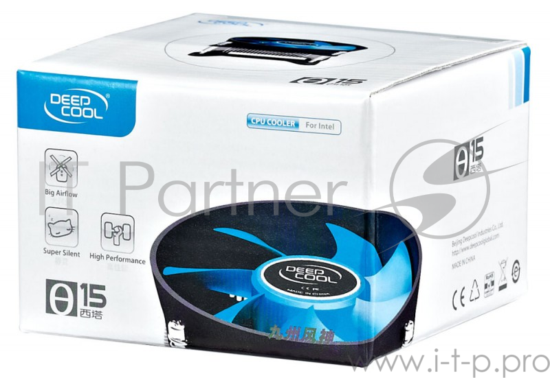 Вентилятор Cooler Deepcool THETA 15 {Soc-1150/1155/1156, 3pin, 28dB, Al, 82W, 290g, screw, low-profile}