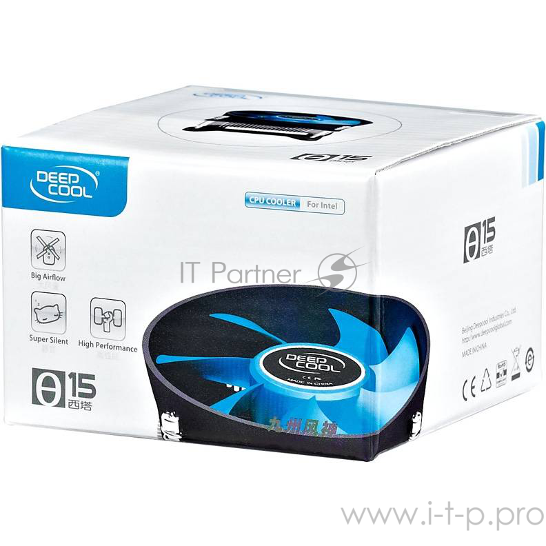 Вентилятор Cooler Deepcool THETA 15 {Soc-1150/1155/1156, 3pin, 28dB, Al, 82W, 290g, screw, low-profile}