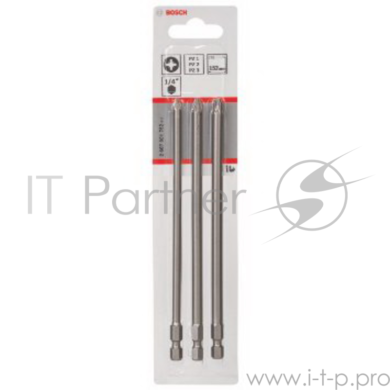 Бита BOSCH 2607001762 3шт. PZ1/2/3 152мм хH