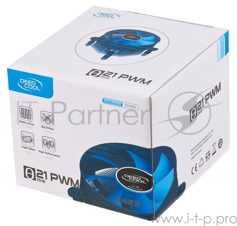 Вентилятор Cooler Deepcool THETA 21 PWM {Soc-1150/1155/1156, 4pin, 18-26dB, Al, 95W, 370g, push-pin}