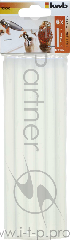Стержень KWB 5393-06 клеевые стержни 11х200мм прозрачные 120г 6шт.