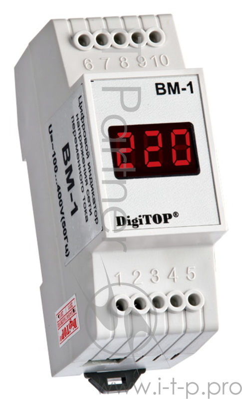 Вольтметр DIGITOP Вм-1 креплением на DIN-рейку