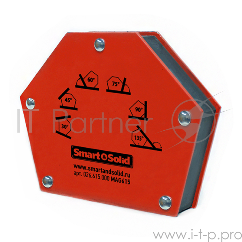 Угольник магнитный SMART&SOLID MAG615 неоткл.универс.толщ.25мм углы 30°/45°/60°/75°/90°/135°