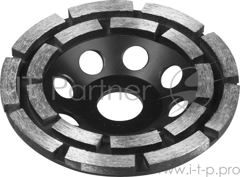 Чашка шлифовальная ЗУБР 33372-115 ЭКСПЕРТ алмазная сегментная двухрядная 22.2мм 115мм