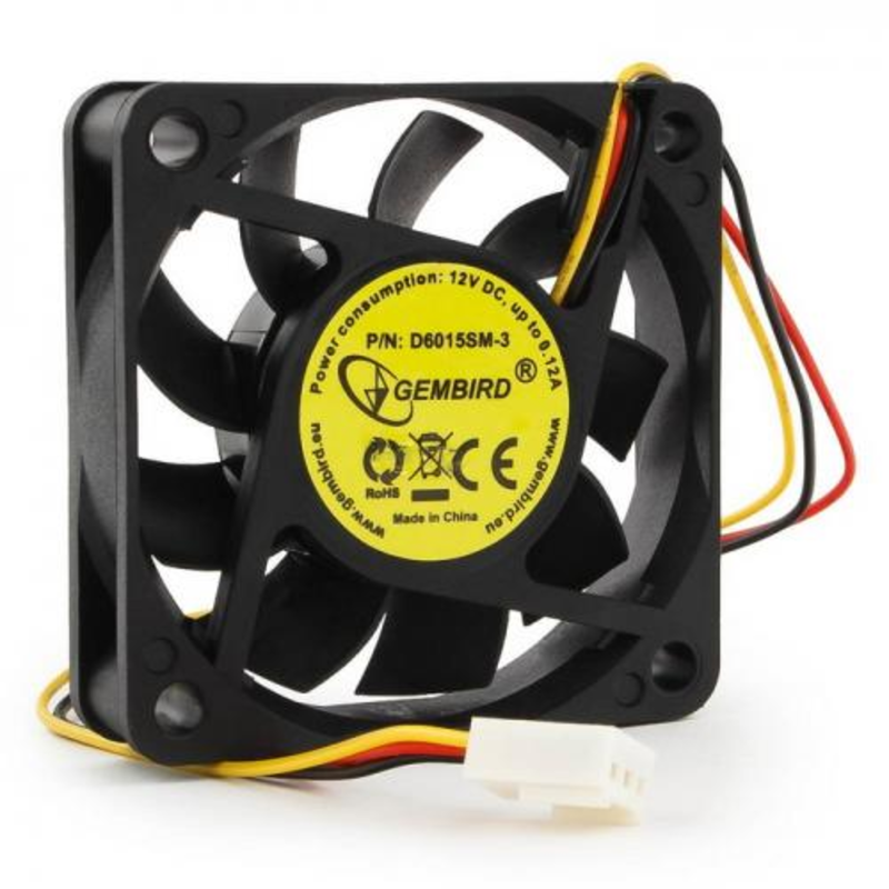 Вентилятор Вентилятор 60x60x15, втулка, 3pin, провод 25см D6015SM-3