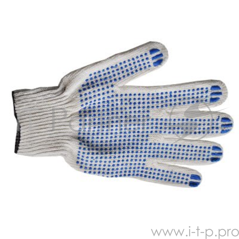 Перчатки TON per 2 10/3 3-х ниточные с ПВХ точка