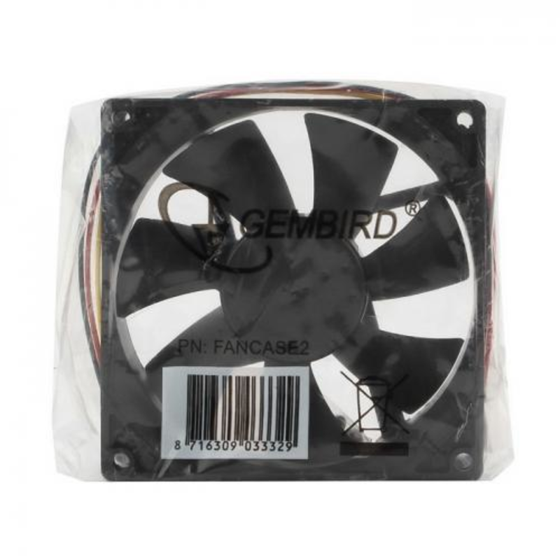 Вентилятор Gembird Вентилятор для корпуса 92x92x25mm, sleeve, узкий разъем 3pin FANCASE2
