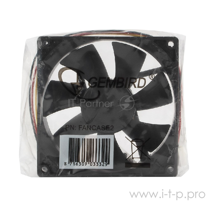 Вентилятор Gembird Вентилятор для корпуса 92x92x25mm, sleeve, узкий разъем 3pin FANCASE2