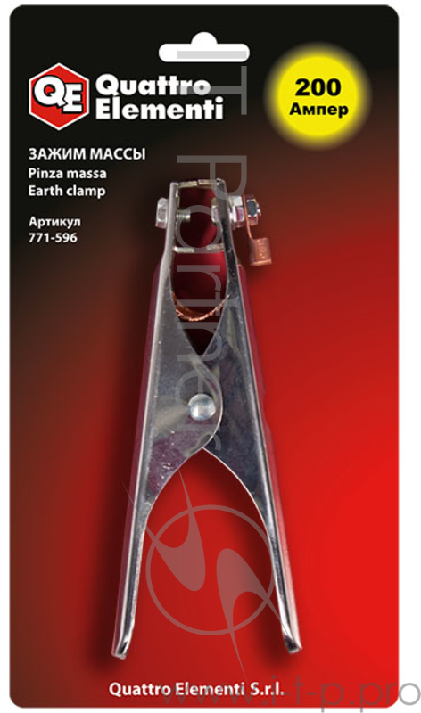 Зажим массы QE (ERGUS) 200 А (771-596) в блистере