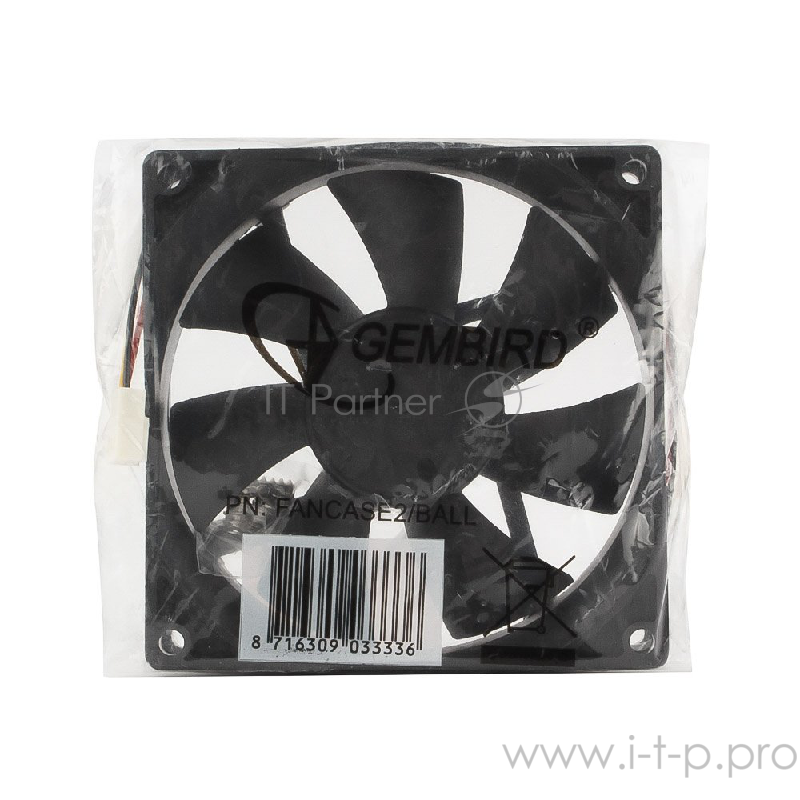 Вентилятор Gembird Вентилятор для корпуса 92x92x25mm, ball, узкий разъем 3 pin FANCASE2/BALL