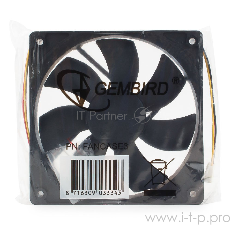 Вентилятор Gembird Вентилятор для корпуса 120x120x25mm, sleeve, узкий разъем 3pin FANCASE3